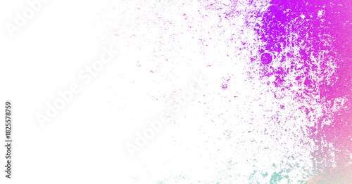 A vibrant explosion of purple and teal creating a dynamic abstract spray paint texture with a bright