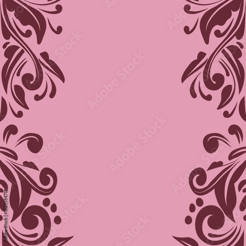 Damask Nature Pattern Background Illustration For Cover, Banner, Notes. Aesthetic Background. Damask Pattern Background. Seamless background.