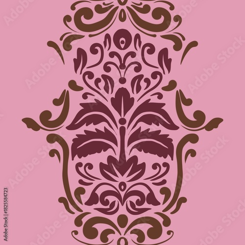 Damask Nature Pattern Background Illustration For Cover, Banner, Notes. Aesthetic Background. Damask Pattern Background. Seamless background.