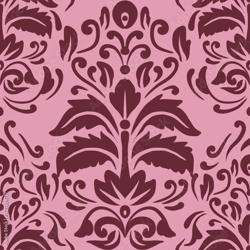 Damask Nature Pattern Background Illustration For Cover, Banner, Notes. Aesthetic Background. Damask Pattern Background. Seamless background.
