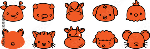 vector set of cartoon