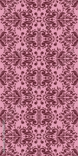 Damask Nature Pattern Background Illustration For Cover, Banner, Notes. Aesthetic Background. Damask Pattern Background. Seamless background.