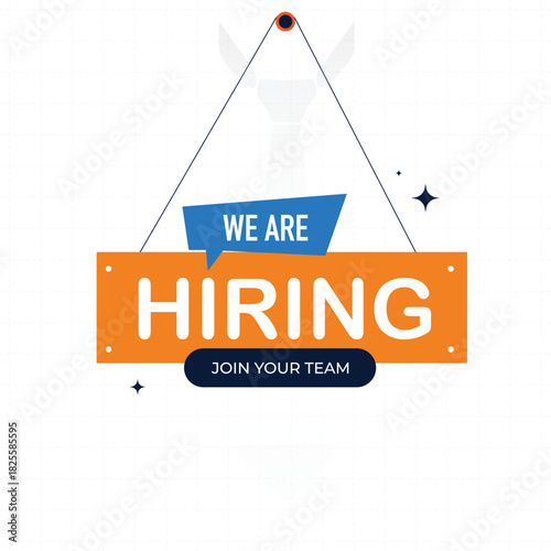 Hiring and recruitment banner design. Vacant position, join our team. Business hiring and recruiting concept