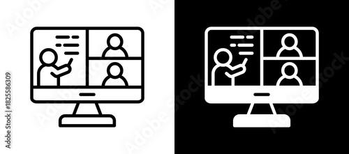 Virtual Classroom whiteblack icon