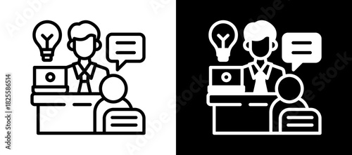 Tutoring Services whiteblack icon
