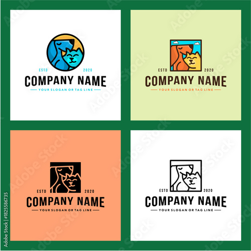 Dog Icon Logo Design Concept Vector Template