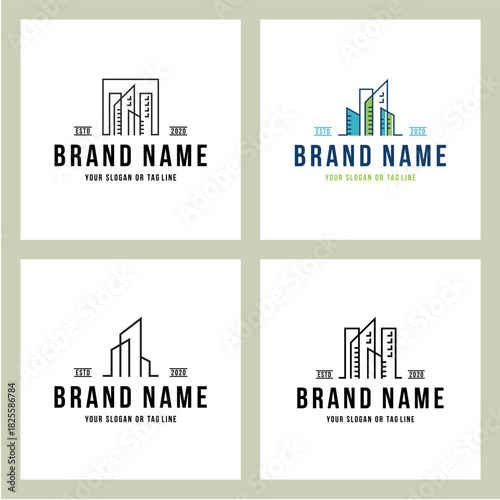 Build Line Logo Design Concept Vector Template