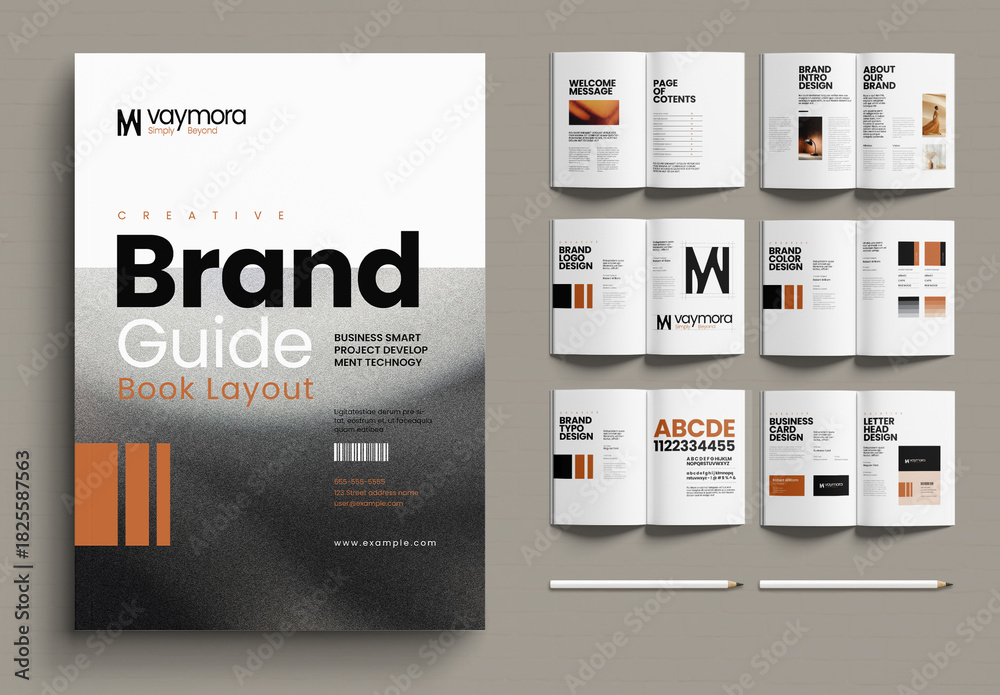 Brand Guideline Book Template , Modern Corporate Branding Style Guide ...