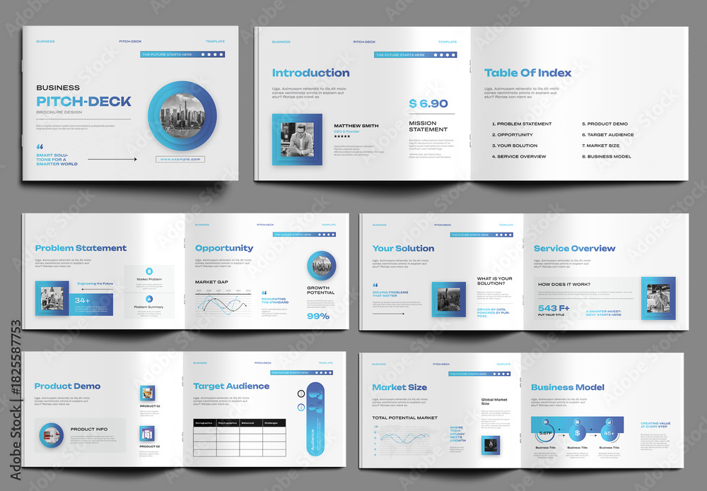 Deck. Book Example Business Pitch Deck Book Template Stock Template | Adobe Stock