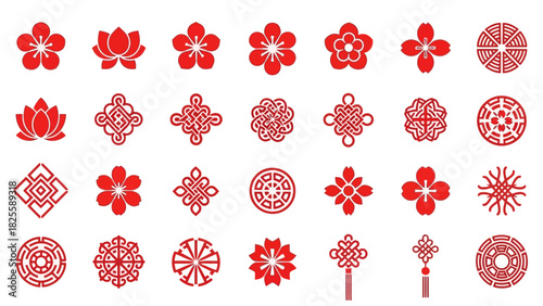 Traditional Chinese and Asian Symbol Icon Set