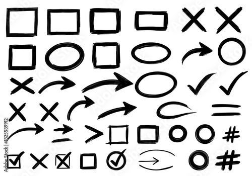 Icônes et Flèches Dessinées à la Main