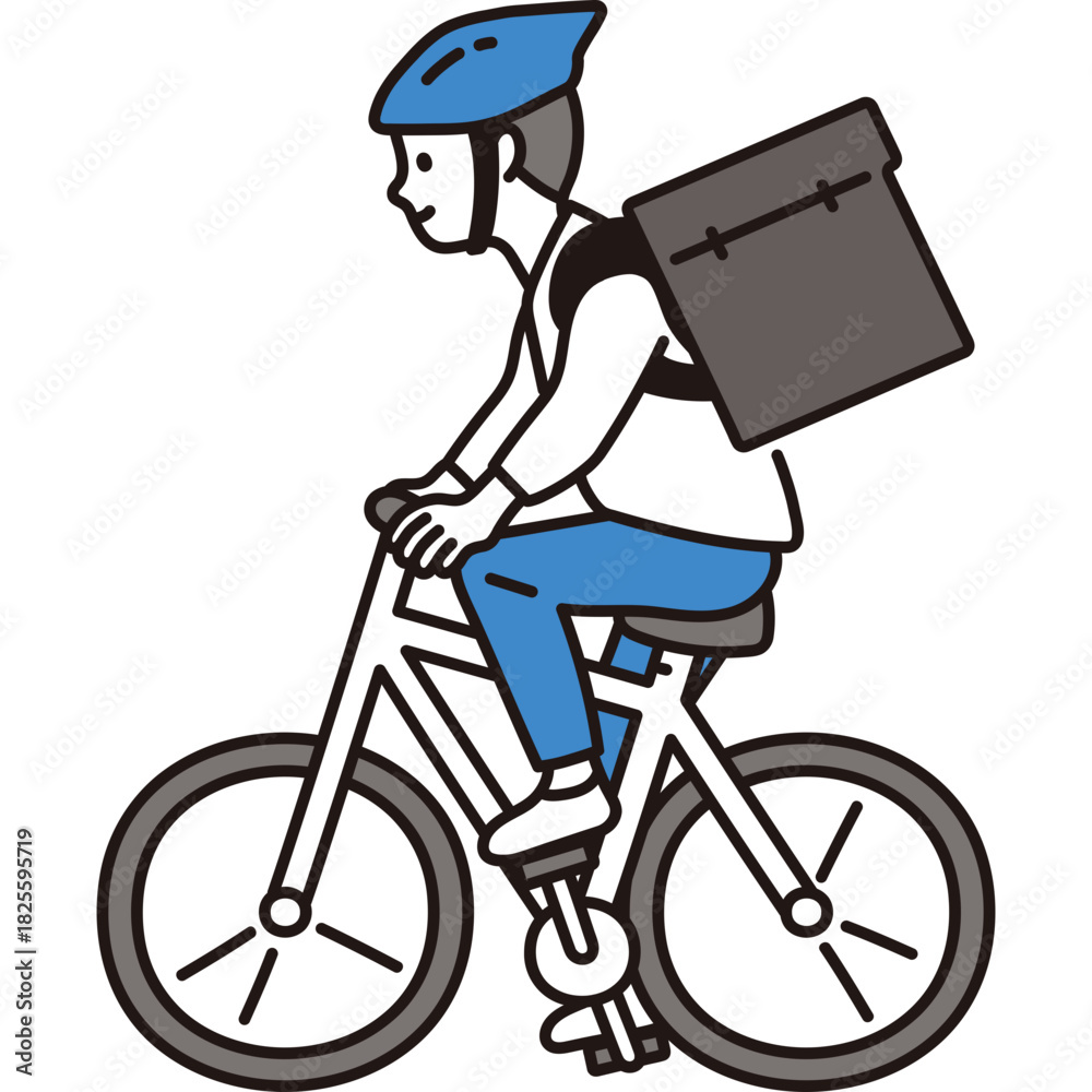 Obraz premium Man Doing Bicycle Delivery