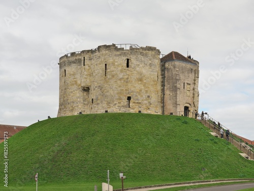 York, UK - October 11,2025: Clifford's Tower, the surviving part of York Castle
