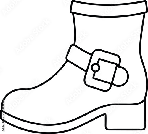 Leprechaun shoe black outline simple graphic boot footwear