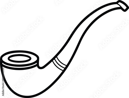 Smoking pipe line art minimalist black outline vector 2