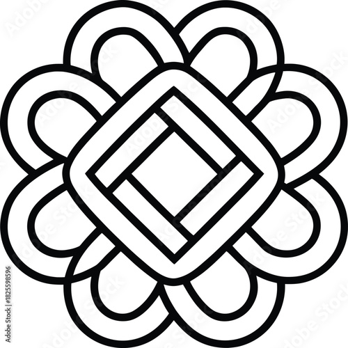 Celtic knot line art intricate interlaced loops a symmetrical design 1