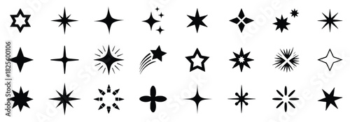 Sparkle star icons set. Shine star sparkle vector set. Set sparkles star symbols vector. Bright sparkle. Star sparkle. Shiny flash star.