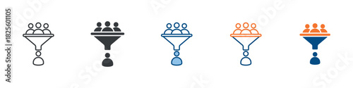 Sales Funnel Icon Set Multiple Style Collection 
