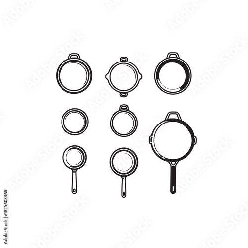 aluminum pan line art cooking utensil essential tool