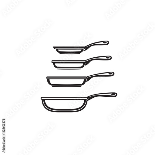 aluminum pan line art cooking utensil essential tool