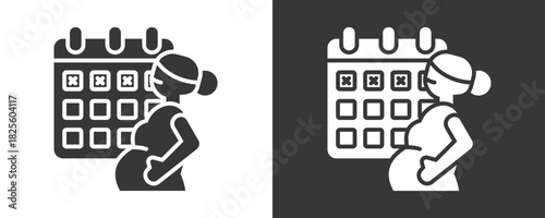 Maternity Icon Set Vector Collection Isolated In Black And White