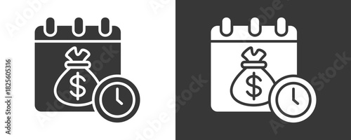 Payday Icon Set Vector Collection Isolated In Black And White