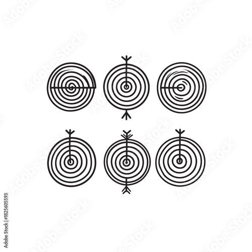 Archery Target line art precision sport illustration