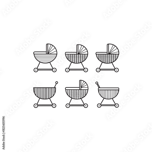 Baby Bassinet line art soft cozy newborn sleep