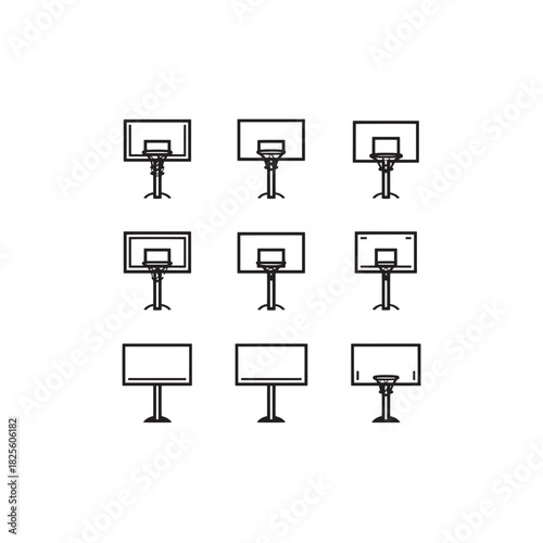 Backboard line art minimalistic style artwork collection