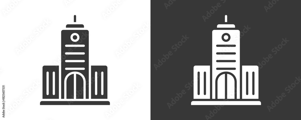 Obraz premium Corporation Icon Set Vector Collection Isolated In Black And White