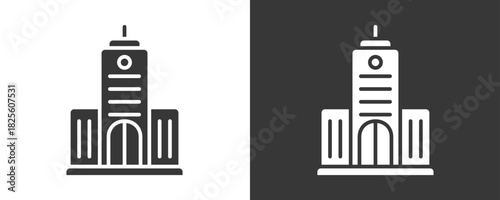 Corporation Icon Set Vector Collection Isolated In Black And White