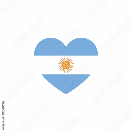 Argentina Heart Flag Symbol