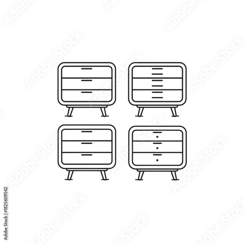 Bedside Table line art stylish functional home furniture
