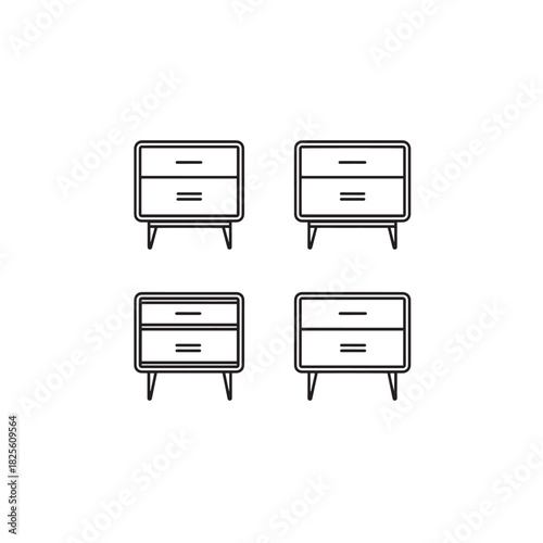 Bedside Table line art stylish functional home furniture