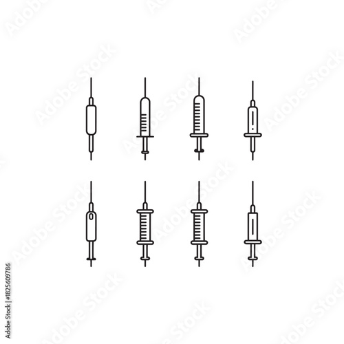 Biopsy Needle line art professional healthcare equipment design
