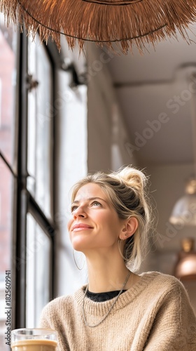 portrait of a woman in the cafe