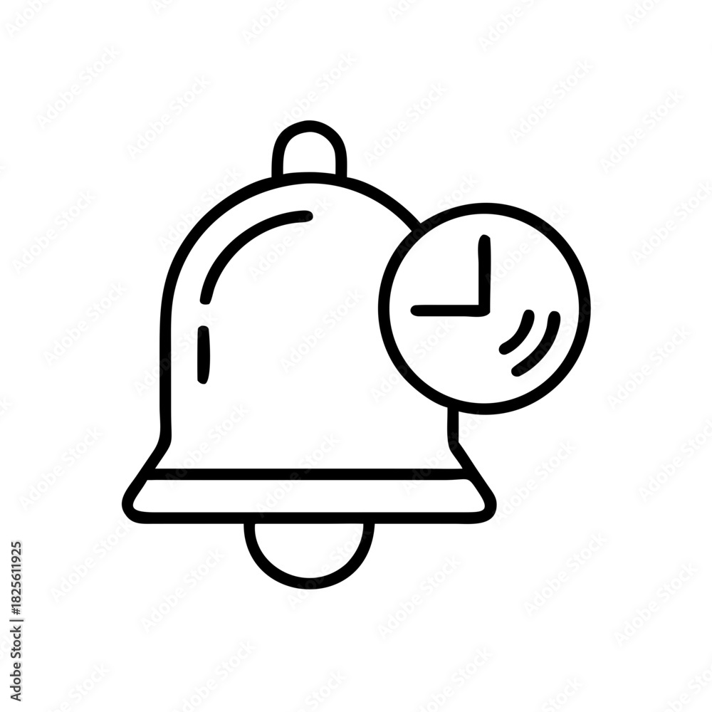 Obraz premium Notification bell icon with clock symbol representing goal tracking 