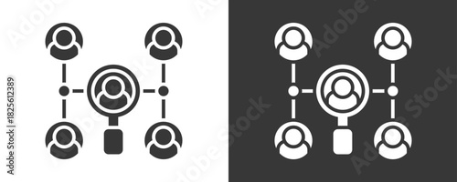 Human Resources Icon Set Vector Collection Isolated In Black And White