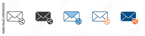 Share Email Icon Set Multiple Style Collection 
