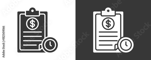 Invoice Icon Set Vector Collection Isolated In Black And White