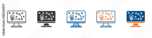 Strategy Icon Set Multiple Style Collection 