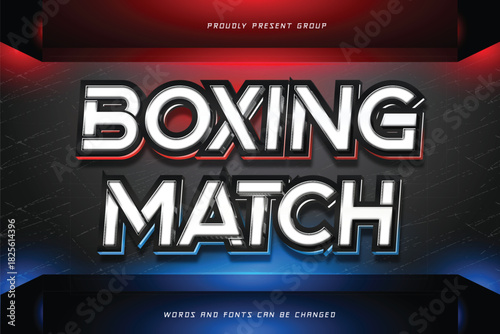 boxing match editable text effect