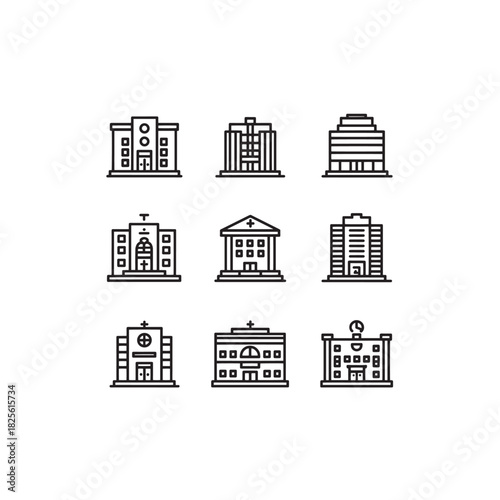 Cancer Hospital line art compassionate care for patients