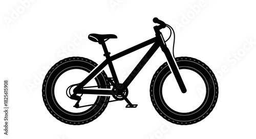 A bold black silhouette of a fat tire mountain bike for off-road cycling and adventure.