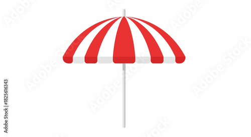 Red and White Striped Beach Umbrella for Sun Protection.