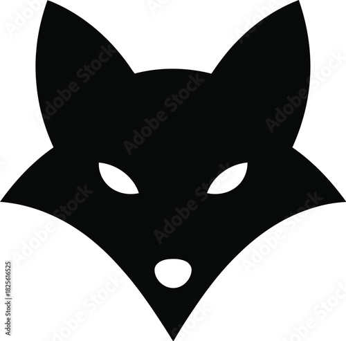 Black silhouette of a fox head with sharp features