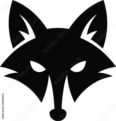 Black silhouette of a fox head with detailed snout