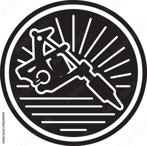 Tattoo Artist Brotherhood Icon Only Retro Badge.eps