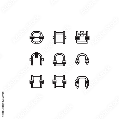 Clamps line art minimal tools for artisans