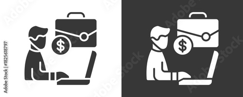 Employer Icon Set Vector Collection Isolated In Black And White